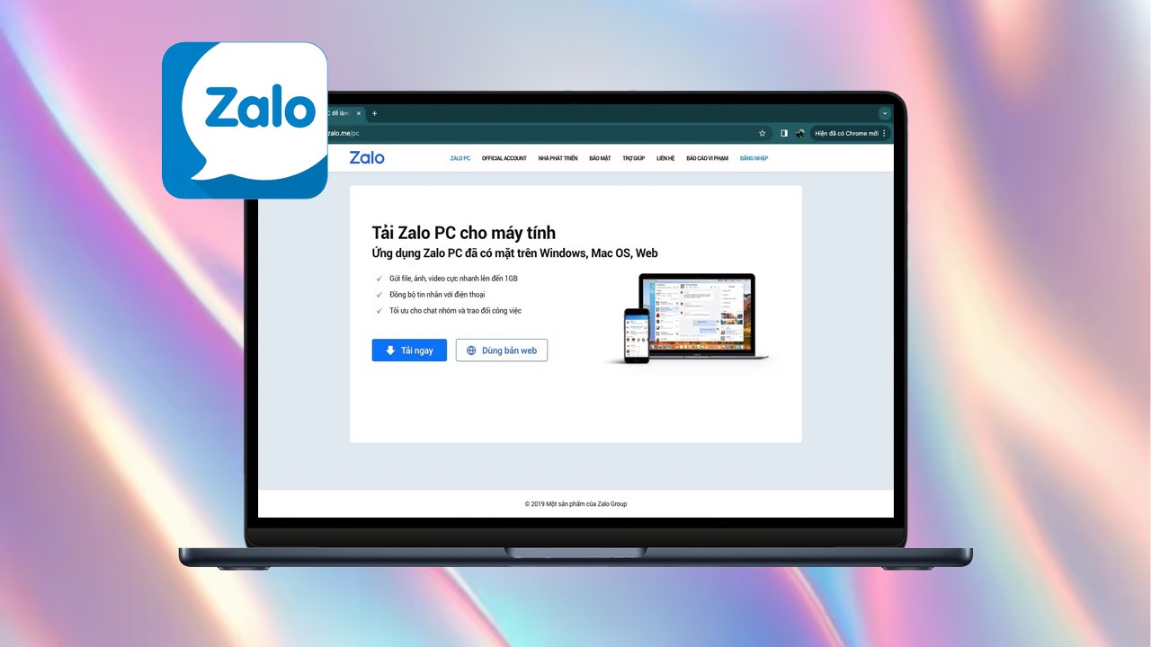 Zalo web đăng nhập